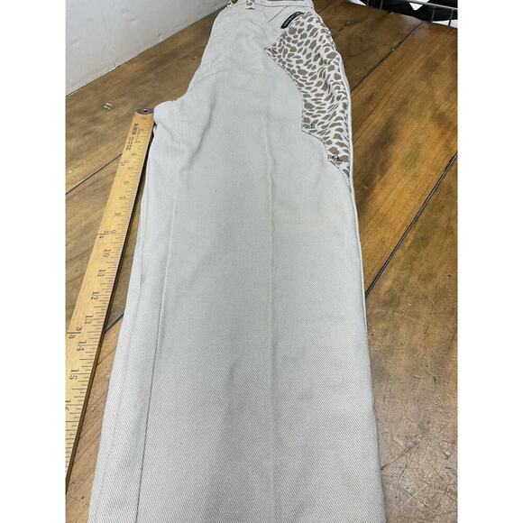 VTG Western Ethics Denim Jeans Size 1 Beige Leopard Bareback NWT - Picture 15 of 15
